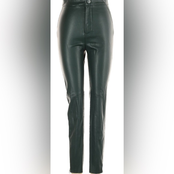 Zara NWOT‎ Green Faux Leather High Rise Leggings Green Size M 28”(Mexico) - Picture 1 of 13